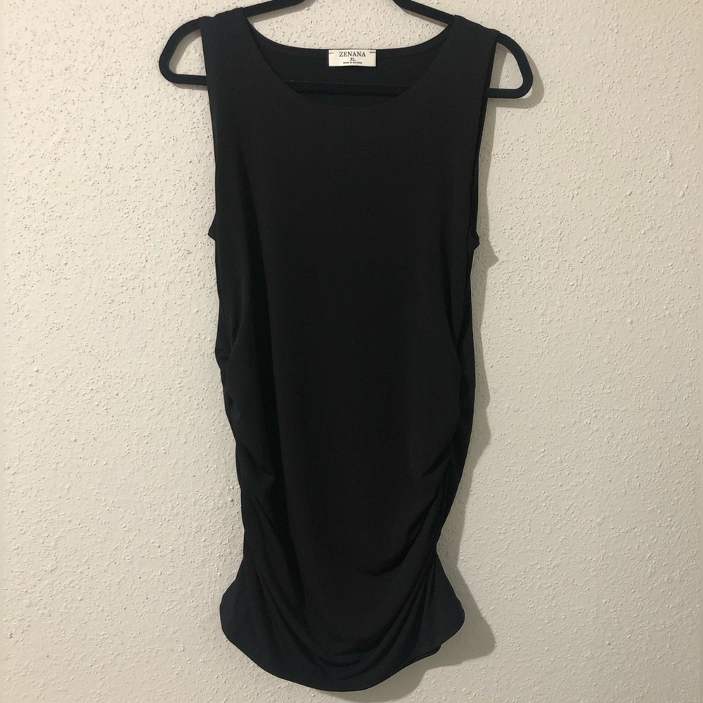 Zenana ruched mini dress